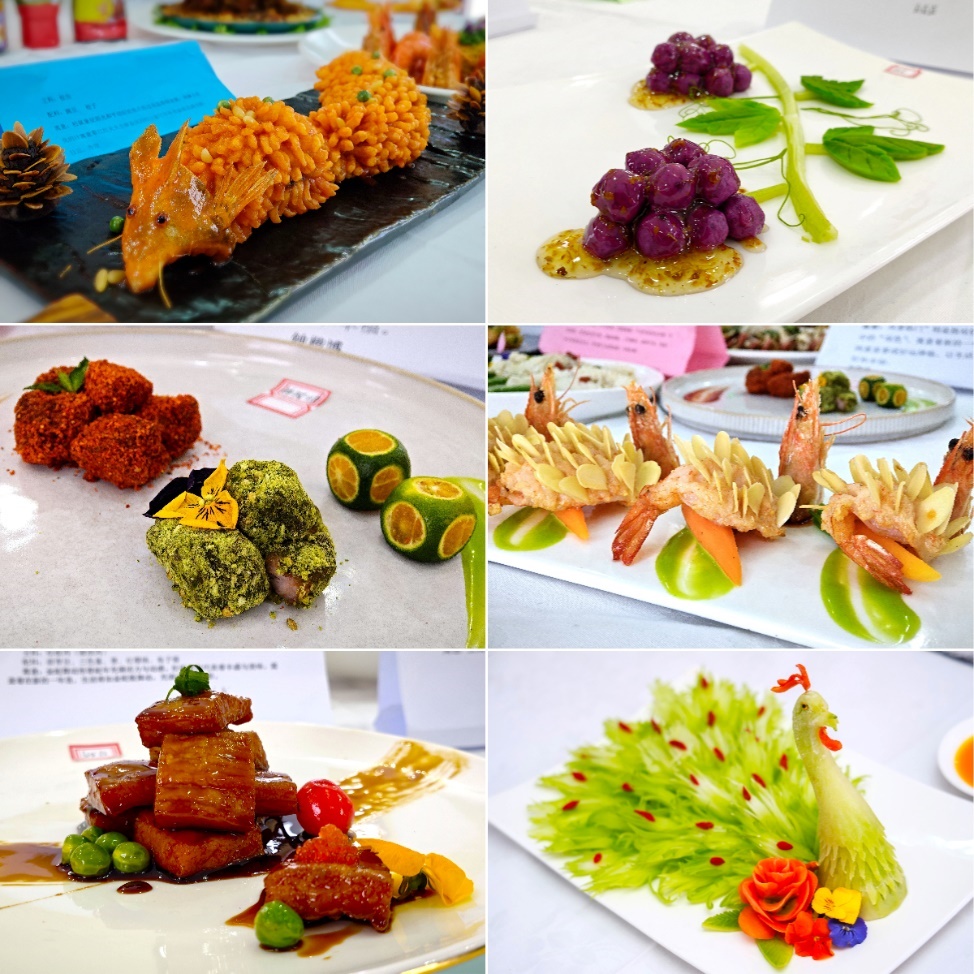 桌子上放着许多食物

描述已自动生成